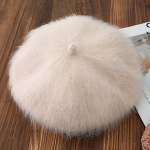 Femmes Dames Chaud Epais Fluffy Fuzzy Solide Blanc Hiver Vison Cheveux Tricoté Béret Doux Coloré Vintage <span class=keywords><strong>Peintre</strong></span> Chapeau - Product Image 2