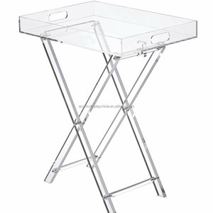 الاكريليك مخصص كامل طاولة شفافة خدمة صينية مصنع جودة عالية الجملة الجدول مع صينية - Product Image 1