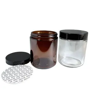 Glass Glass Jar 200g Glass Cream Jar With Gasket And Cap Glass Cosmetic Container Amber/clear Color Glass Vial Can