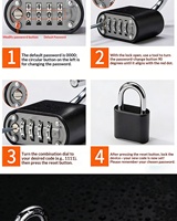 Cadenas à combinaison à 4 chiffres |   Cadenas mécanique sans clé à combinaison en alliage de zinc, antivol et étanche, idéal pour l'extérieur