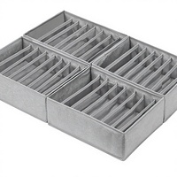 Qozary – Lot de 4 organiseurs de tiroirs pliables 12,6x9x4 pouces en PBT/Polypropylène pour le rangement de vêtements dans les commodes de chambre
