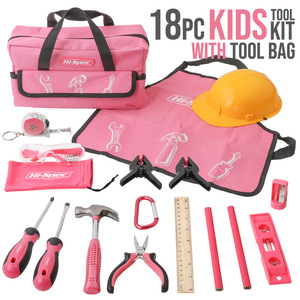 <b>Small</b> Hand <b>Tools</b> Set For Kids 18 Pieces Plastic Toy <b>Tool</b> Kit With Hammer Screwdriver Pliers Level Measuring Tape - Product Image 2