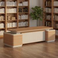 Ensemble de bureau moderne en forme de L avec table et chaise de luxe pour patron, directeur, bureau de direction, mobilier de bureau personnalisable