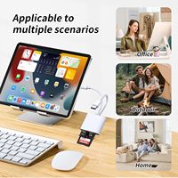 Lecteur de carte SD USB C 2-en-1 pour iPhone, lecteur de carte SD double emplacement USB-C/L pour iPhone 16/15/14/13/12, MacBook, Mac, et appareils photo de chasse