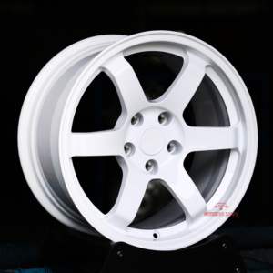 ล้อปลอมแปลงสีขาวสำหรับ GT-R Honda Civic Type R 5X114.3 5X112 4X114.3ขนาด16 17 <span class=keywords><strong>18</strong></span>นิ้ว5X113 <span class=keywords><strong>TE37</strong></span>ออกแบบได้ตามต้องการ - Product Image 1