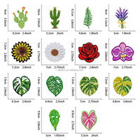 Parches Botánicos al por Mayor Listos para Enviar: Parches Termoadhesivos de Hoja de Monstera, Girasol, Lentejuelas, Rosa y Margarita para Ropa
