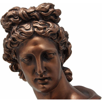 Statue de buste en résine vintage, couleur Bronze frotté, grec, Apollo God