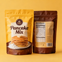 Sachet Doypack Personnalisé Imprimé Numérique Anti-humidité pour Poudre Protéinée et Mélange à Crêpes, Faible MOQ, Qualité Alimentaire, Finition Mate, Fermeture Zip Refermable