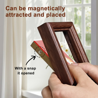 Mini cadre photo en bois, aimant magnétique pour réfrigérateur, autocollant photo, décoration créative pour la maison