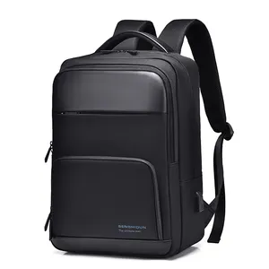 USB ile seyahat su geçirmez gri Oxford okul çantası öğrenci dizüstü bilgisayar sırt çantası