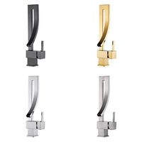 Robinet de salle de bain en laiton - Style moderne et minimaliste - Robinet carré rotatif à cascade pour eau chaude et froide