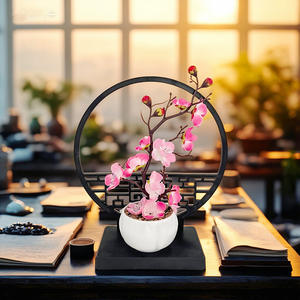 Nouvel ensemble d'écrans de style chinois, ornement de maison <span class=keywords><strong>en</strong></span> faux prunier d'hiver, mini vase <span class=keywords><strong>en</strong></span> plastique, ornement de cour et d'entrée <span class=keywords><strong>en</strong></span> <span class=keywords><strong>pot</strong></span> - Product Image 1