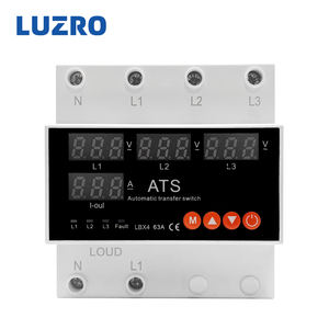 Selector de disyuntor en miniatura de fase de carril Din 3 P + N trifásico de 100A con sobretensión y subtensión ajustables - Product Image 1