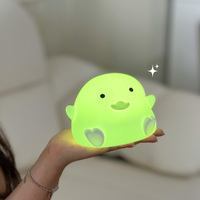 Mignon Portable Silicone Canard Veilleuse À Piles Doux LED Smart Lit Lune Lampe pour Enfants pour Chambre Décor De Noël