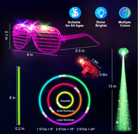Bâtons lumineux néon, colliers, bracelets, lumières LED pour doigts, lunettes, pinces à cheveux pour mariage, anniversaire, Nouvel An, fournitures de fête qui brillent dans le noir