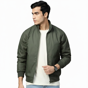 Fabricant Offre Spéciale Outwear Décontracté Vert Armée Automne Zip Personnalisé Hommes Bomber Veste - Product Image 1