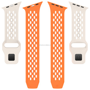 Correa de reloj de silicona transpirable perforada con conector en ángulo para Apple Watch Ultra 49mm Series 11 SE Sport, correa de repuesto para reloj - Product Image 6