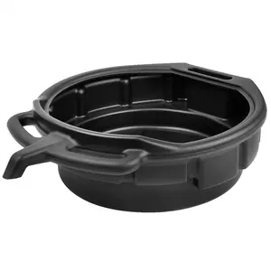 2 Gallon 8L Capacity Motor Oil Drip Catcher Pan Black Plastic Anti Splash Oil Drain Pan