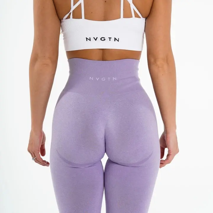 NVGTN Supplier Support Develop New Arrival Tummy Control Yoga Pants Lilac Contour Seamless Leggings