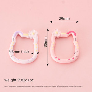 Pd659 Số Lượng Lớn Mèo Hình Dạng Mùa Xuân Carabiner Clip Đầy Màu Sắc Động Vật Móc Khóa UV In Chai Nước Kết Nối Kim Loại Túi Phụ Kiện - Product Image 3