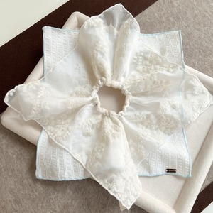 Nouveau mode chouchous élégants en mousseline de soie à fleurs carrées pour femmes dames Vintage <span class=keywords><strong>Georgette</strong></span> Triangle tête cravates enfants accessoires de cheveux - Product Image 5
