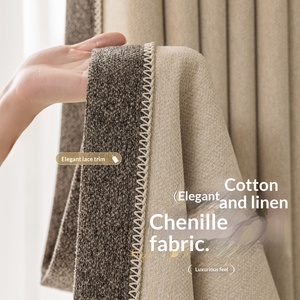 Französischer Stil Luxuriöse Verdunkelungsvorhänge Neue Doppelseitige Einfarbige Polyester-Chenille-Vorhänge Anpassbare Weiche Textur - Product Image 4