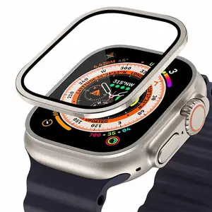 Hard Glass Full Glue Screen Protector Smartwatch Apple Watch Case Replacement With Screen Protector Frame