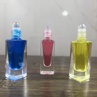 Personnalisation - Flacon en verre carré à roulement à billes de 7 ml, élégant, portable, haute étanchéité, pour parfum et huile essentielle