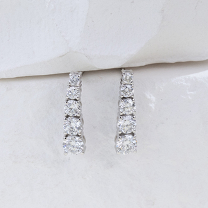 Boucles d'oreilles en diamant rondes Messi Jewelry MSE-879 PT950 pour femmes - Product Image 1