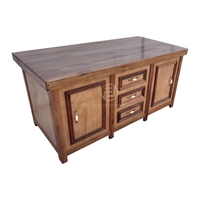 Buffet de style farmhouse avec rangement, meuble de bar à café, console avec étagères réglables