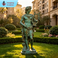 Sculpture de dieu grec classique sculptée à la main pour la décoration de jardin de villa extérieure, en laiton, cuivre, bronze, sculpture antique personnalisée