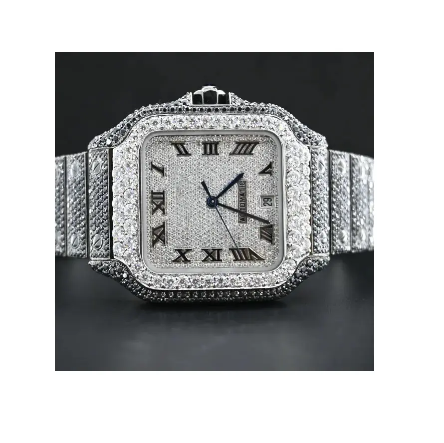 Best Quality Natural Hip Hop Diamond Watches for Mens and Womens with Custom Packaging from Indian Exporter