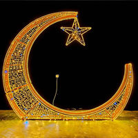 Lumières décoratives LED imperméables IP65 pour l'extérieur, Ramadan Moubarak, motifs en forme de croissant de lune, jardins, places urbaines, décorations de festivals