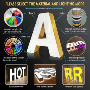 ป้ายไฟ LED ตัวอักษรอะลูมิเนียมด้านหน้าแบบกำหนดเอง กันน้ำ IP65 สำหรับร้านเสริมสวย บริษัท สำนักงาน-ป้ายโฆษณาปรับแต่งได้ - Product Image 5