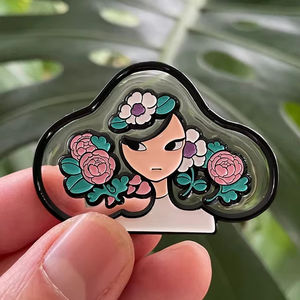 Kein Minimum Metall Abzeichen Hersteller Glitter Anime Cartoon Hartem ail Anstecknadel Weiche Emaille Pin Custom mit Gummi kupplung - Product Image 1