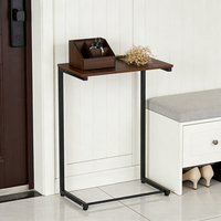 Table basse contemporaine en bois avec structure métallique - Écologique, durable, légère, facile à nettoyer - Conception mobile et empilable pour salon