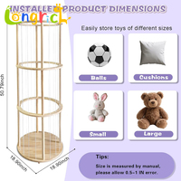 Meuble de rangement moderne pour animaux en peluche, organisateur de jouets en bois avec panier de basket pour chambre, maternelle et école