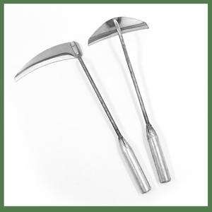 Houe à herbe de basilic de 6 pouces, lame en acier au carbone en forme de croissant, pour le désherbage du jardin, usage domestique, couleur argentée - Product Image 3