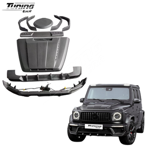 Kit de cuerpo de fibra de carbono seco estilo TC para W464 W463A G63 2019 en el divisor delantero difusor trasero cubierta del motor rueda ceja - Product Image 1