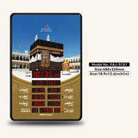 Jam Dinding Masjid Ukuran Besar AL FATIHA Athan Watch FAJ-5151 Speaker Waktu Sholat Jummah Fajr Kalender Hijriah Gregorian