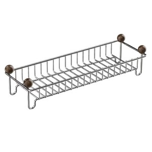Mensola Minimalista in Acciaio Inossidabile per Lavabo Bagno, Organizer Portatile da Appoggio con Drenaggio, Salvaspazio - Product Image 1