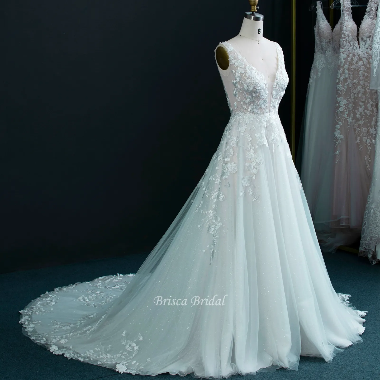 Butterfly Lace 2022 Vestido de novia Sexy Fashion Off-Shoulder Sparkle Wedding Dress Women White Bride Gown OEM Bridal Dress