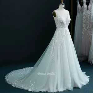 Vestido de novia de encaje de mariposa para mujer, Sexy, sin hombros, brillante, color blanco, OEM, 2022