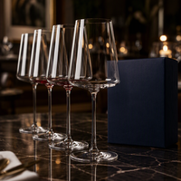 Verre à vin rouge en cristal à bord carré, pied long, transparent, avec boîte cadeau, pour mariage, banquet, bar à domicile, vaisselle de bar, vente en gros