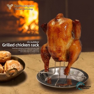 Tenedor para Asar Pollo Grueso de Acero Inoxidable para Camping al Aire Libre, con Placa Antiadherente para Asar Pollo a Leña - Product Image 4