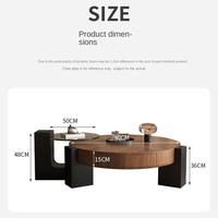 Table basse moderne italienne minimaliste pour salon, pièce de designer de luxe léger, style mi-siècle, non pliable, en noyer artisanal