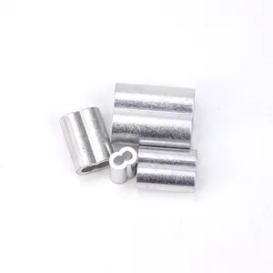 DIN3093 Manga Cuerda de alambre de acero inoxidable 8 Forma doble agujero Virola de aluminio