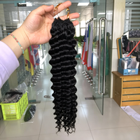 Extensions de cheveux humains bouclés birmans en vrac pour tressage, extensions de cheveux humains ondulés effet plume, vente en gros