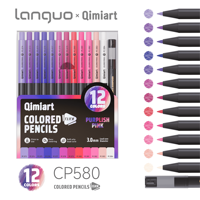 Coffret de Crayons Mécaniques Rose et Violet Rêveurs – Série Pastel Automatique Non Soluble pour Illustration Tendance Filles