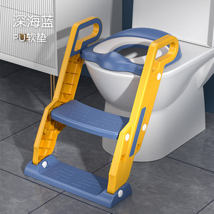 Childrens Toilet <b>Step</b> <b>Stool</b> With Seat Blue Pu Soft Pad For Toddlers 2-4 Years - Product Image 1